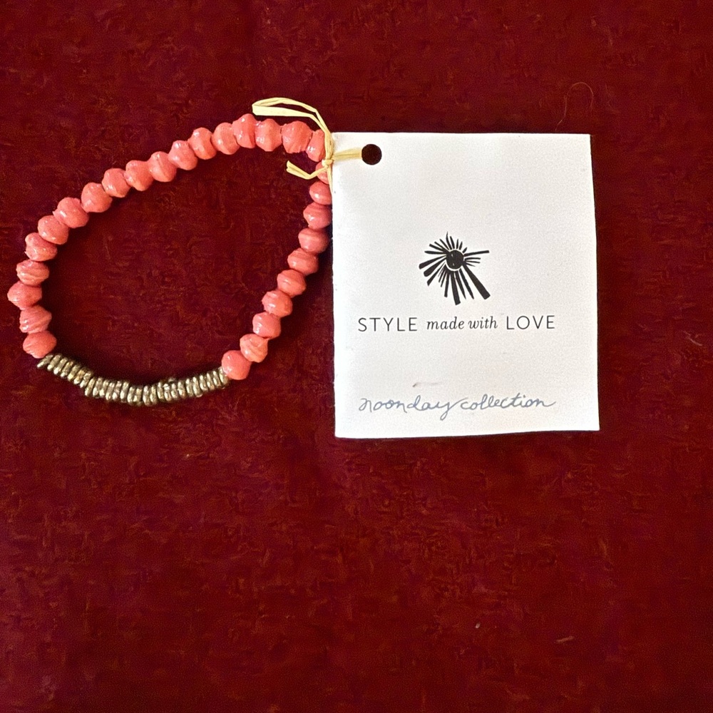 Noonday Collection Pink and Gold Bracelet